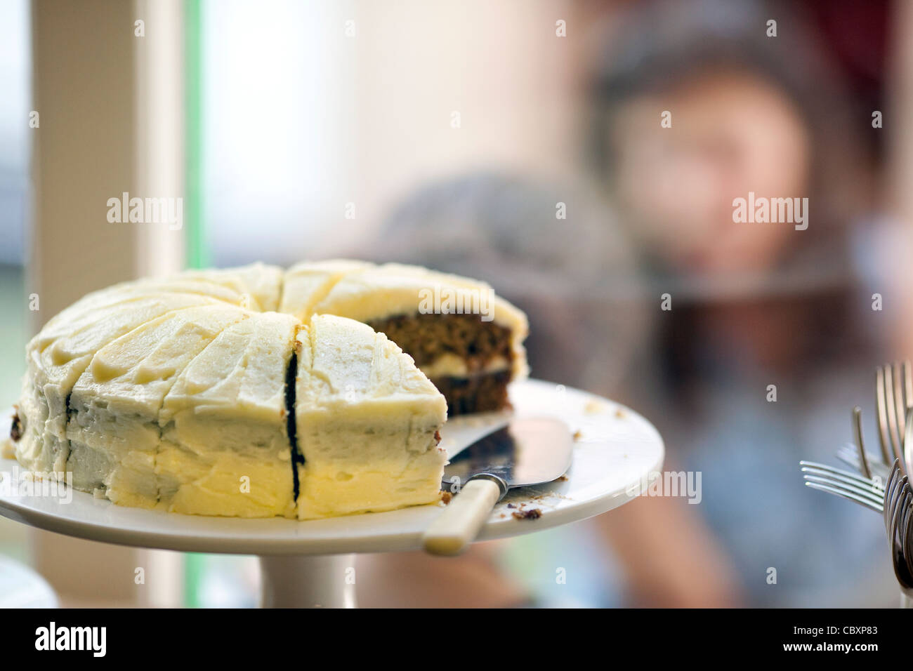 Iced carrot cake Stock Photo