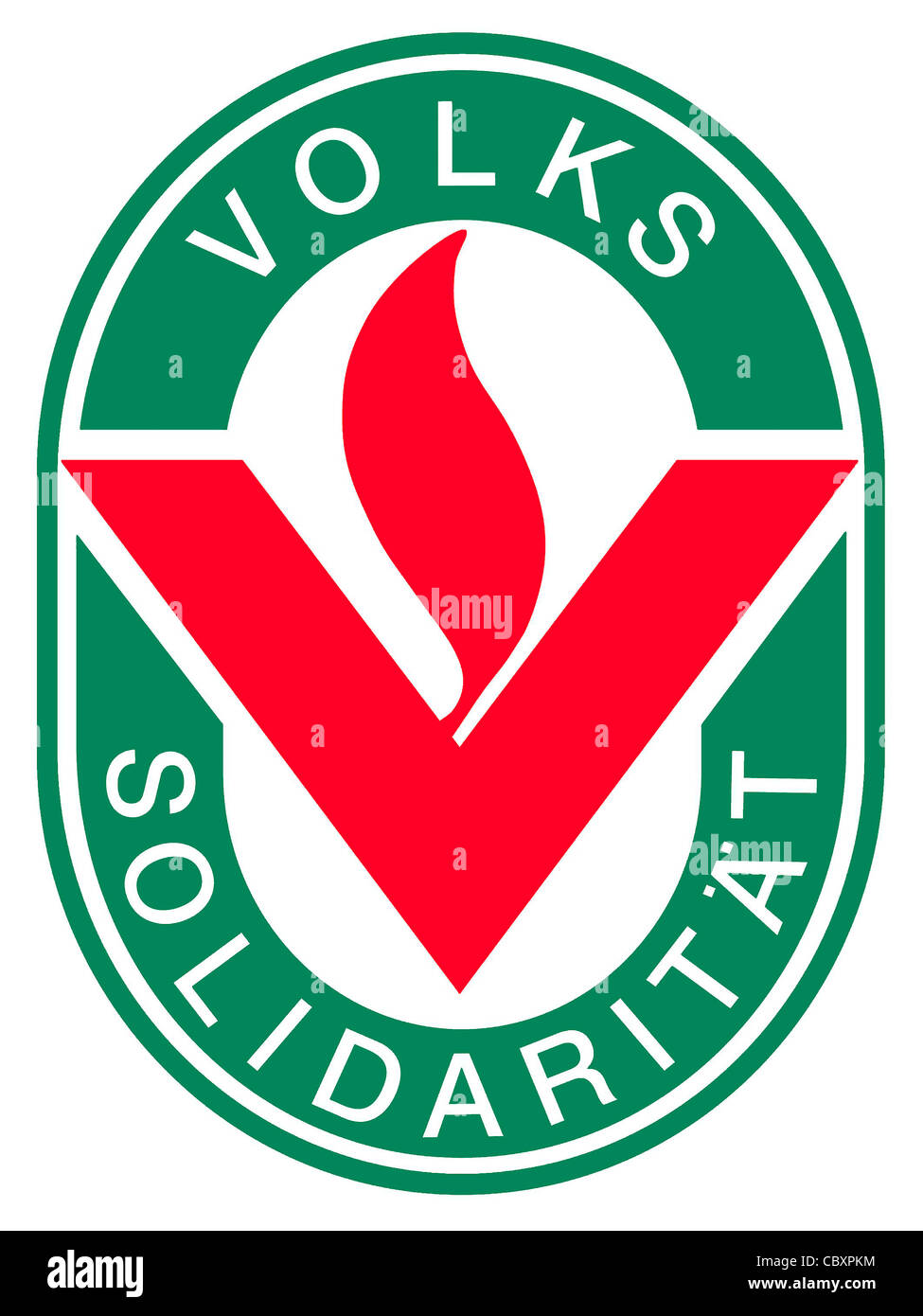 Logo of the Welfare organization 'Volkssolidaritaet' of the GDR. Stock Photo