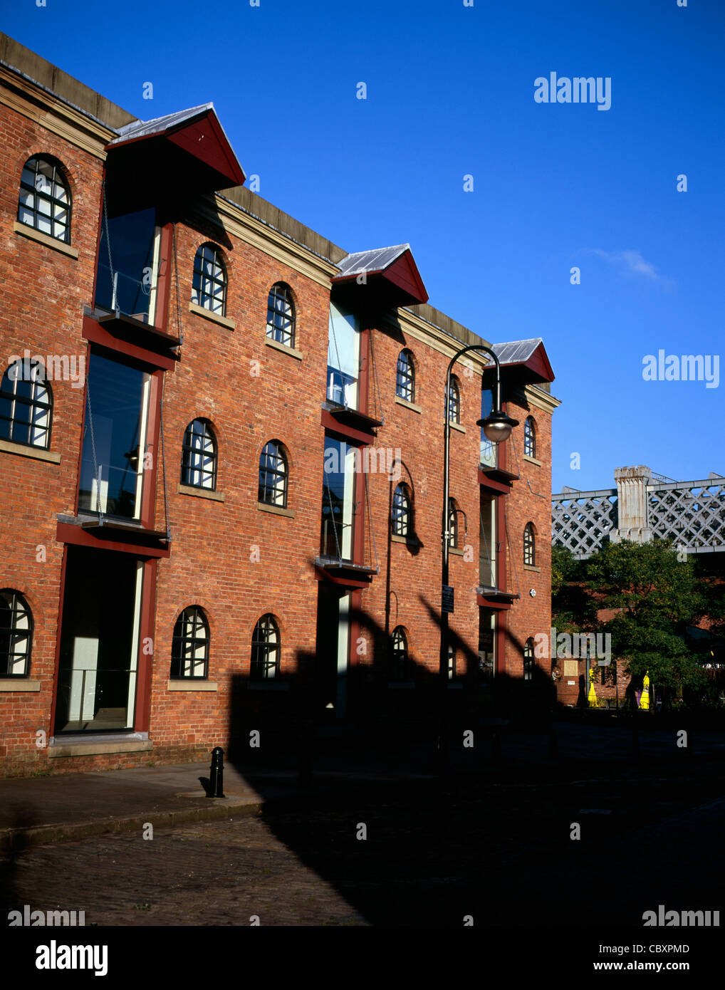 Restored Warehouse Castlefield Canal Basin Manchester England Stock