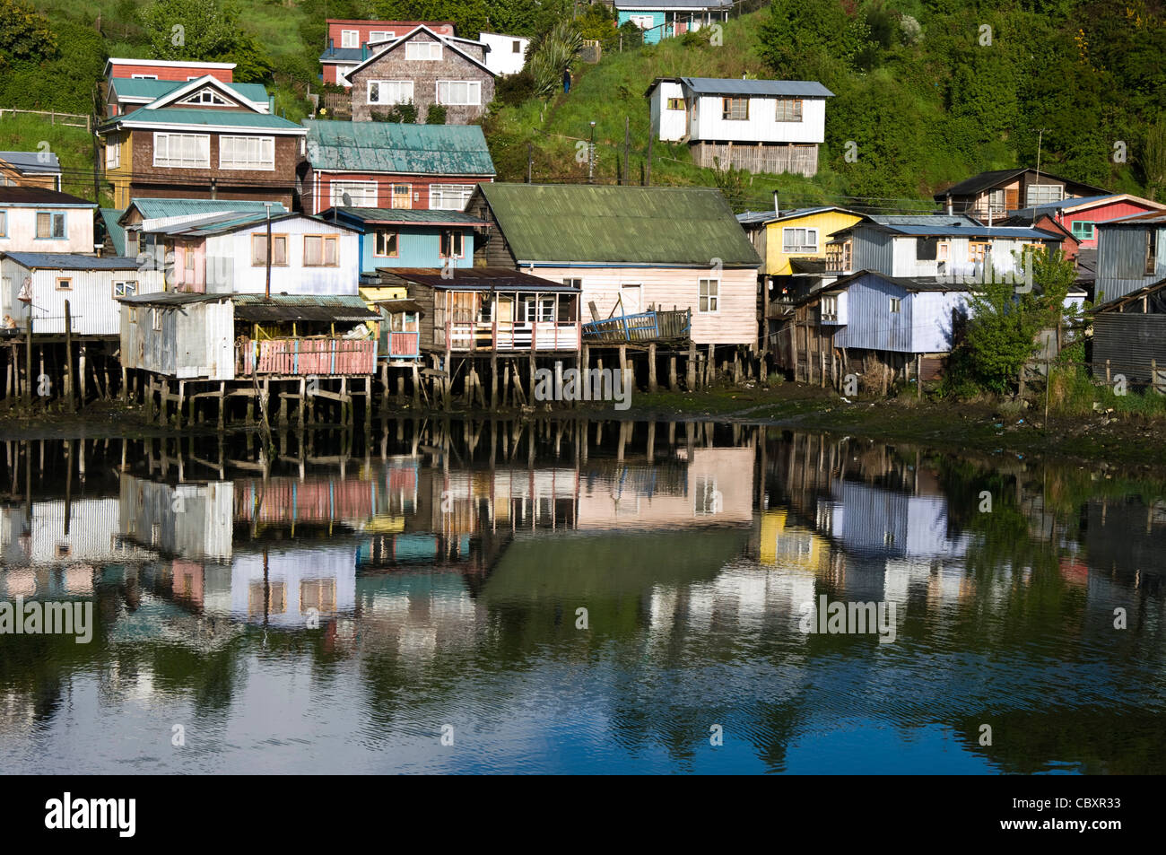 Chile. Chiloe island. Stilt houses in Castro city Stock Photo Alamy