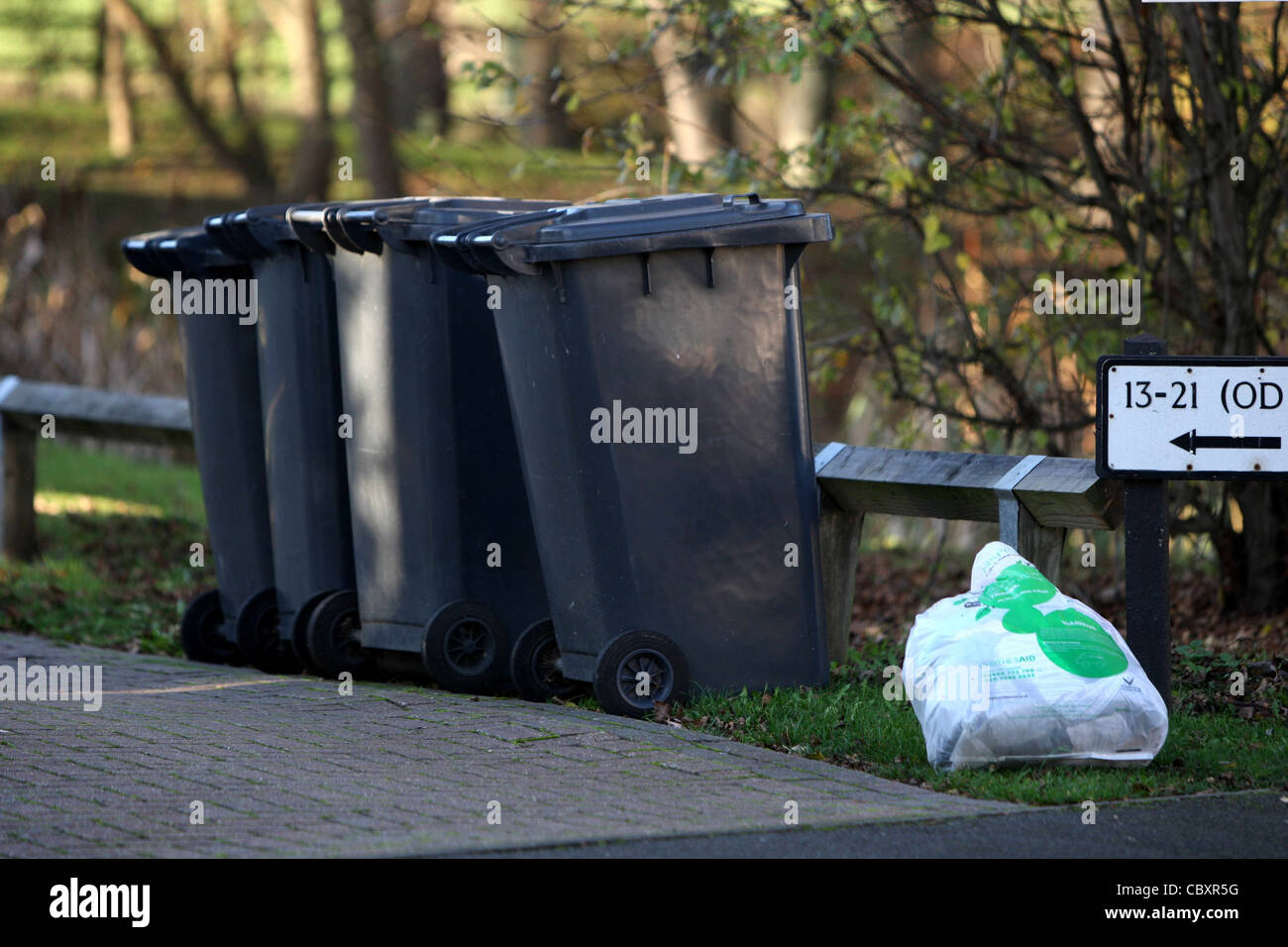 WHEELIE BINS OUTSIDE HOUSES Stock Photo Alamy