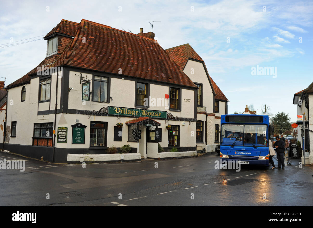 Stagecoach bus service stopping at Findon village West Sussex UK Photograph taken 23 December 2011 Stock Photo