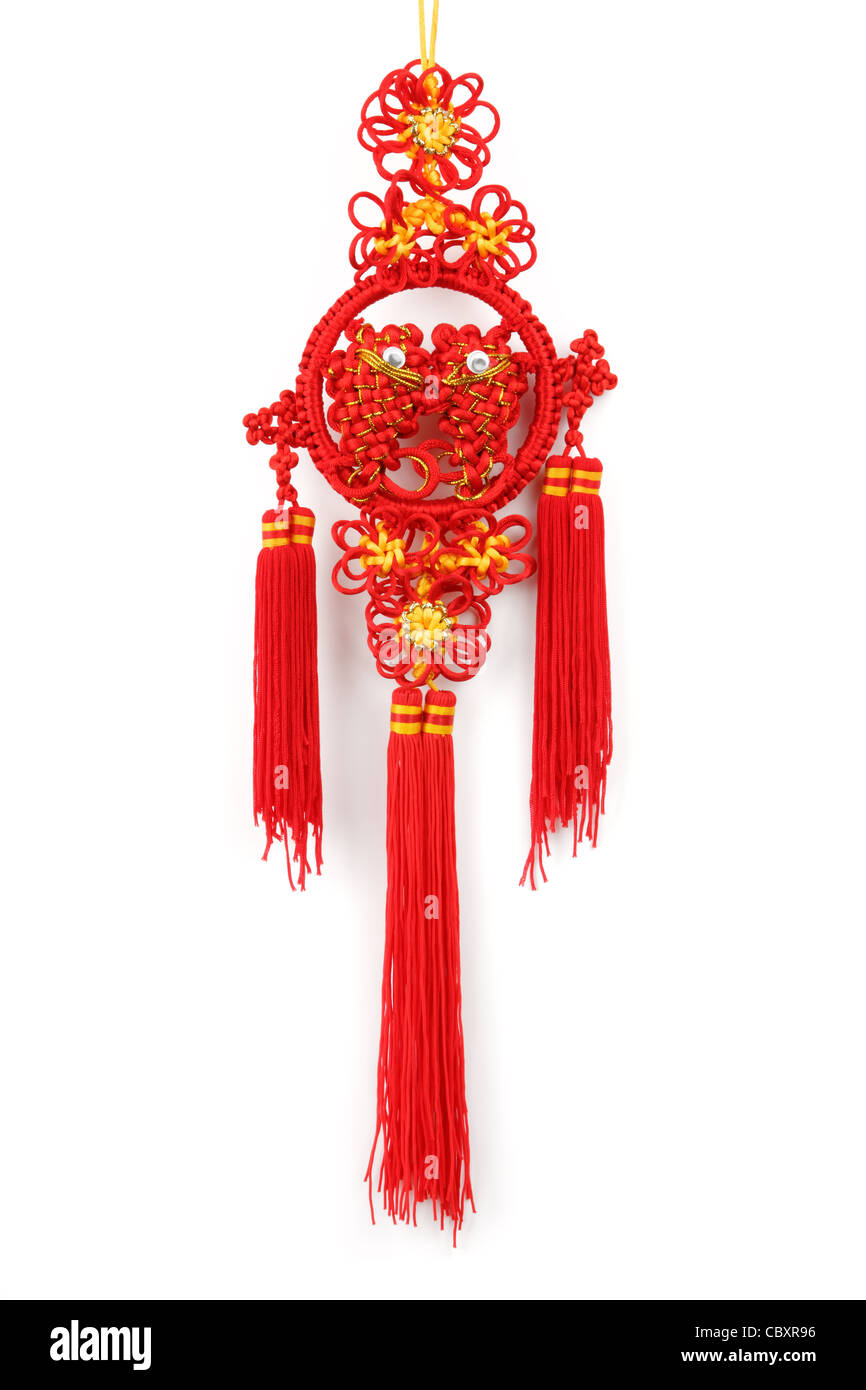 Chinese Lucky Knot Isolated on White. Stock Photo