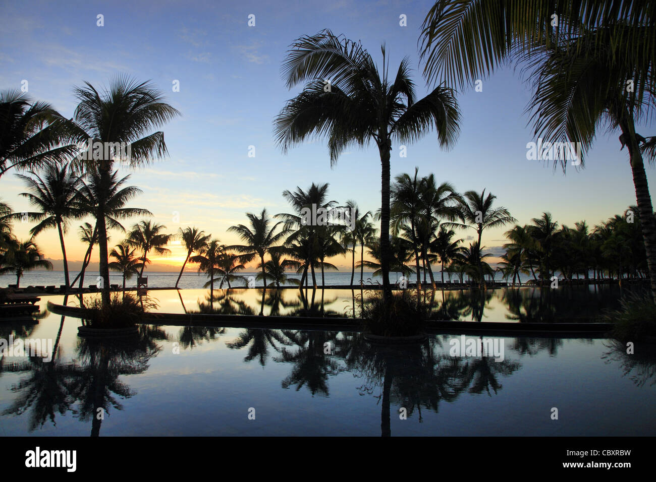 Sunset In Mauritius Stock Photo Alamy