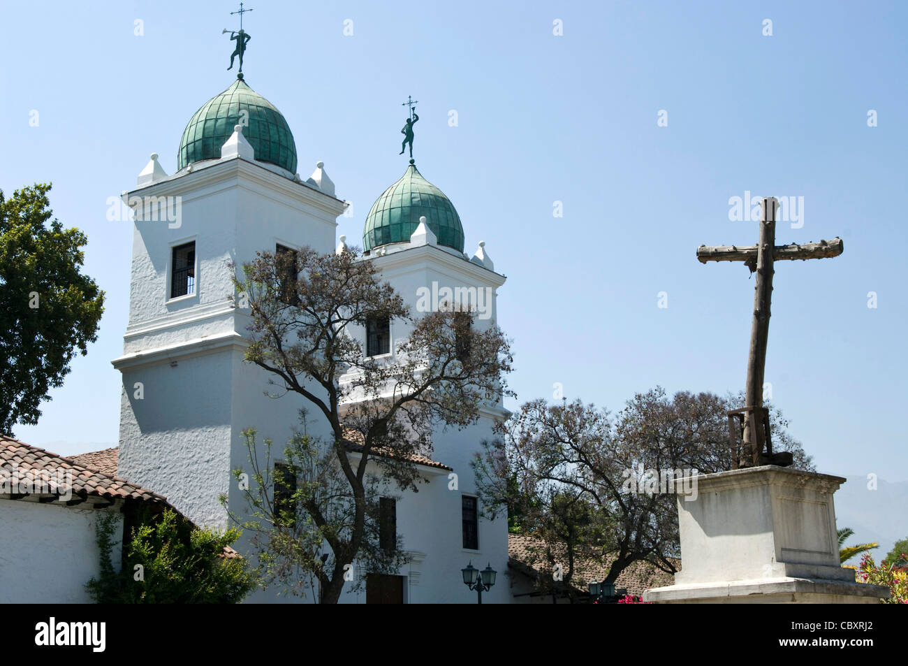 Santiago de Chile city. Church of San Vicente Ferrer in the Los Dominicos. District of Las Condes. Stock Photo