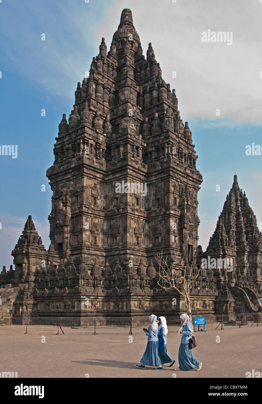 Siva Temple towers over 9th century Prambanan Hindu Temple complex near Yogyakarta, Indonesia Stock Photo