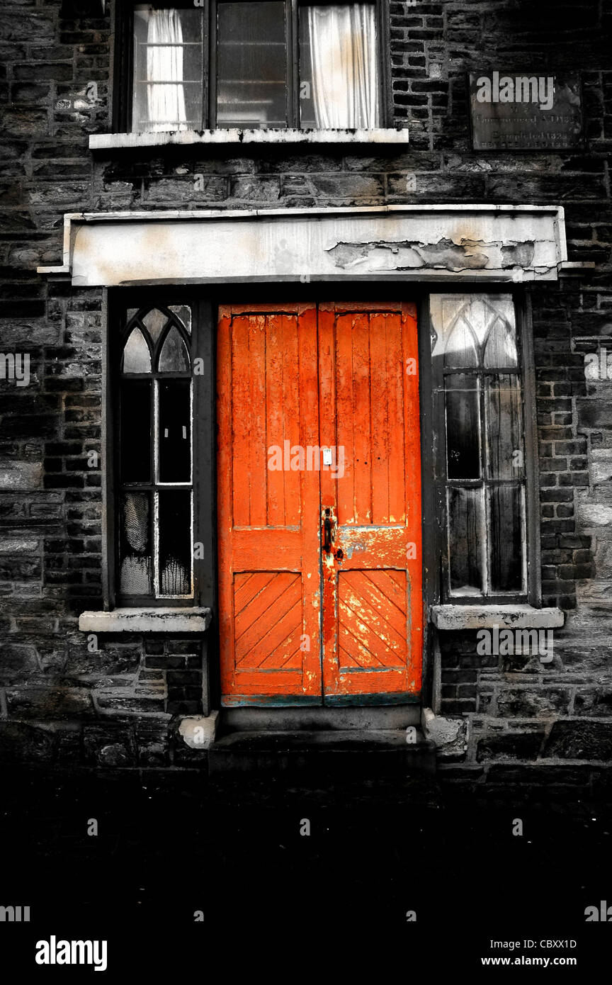 Old school house door, Londonderry, Northern Ireland Stock Photo Alamy