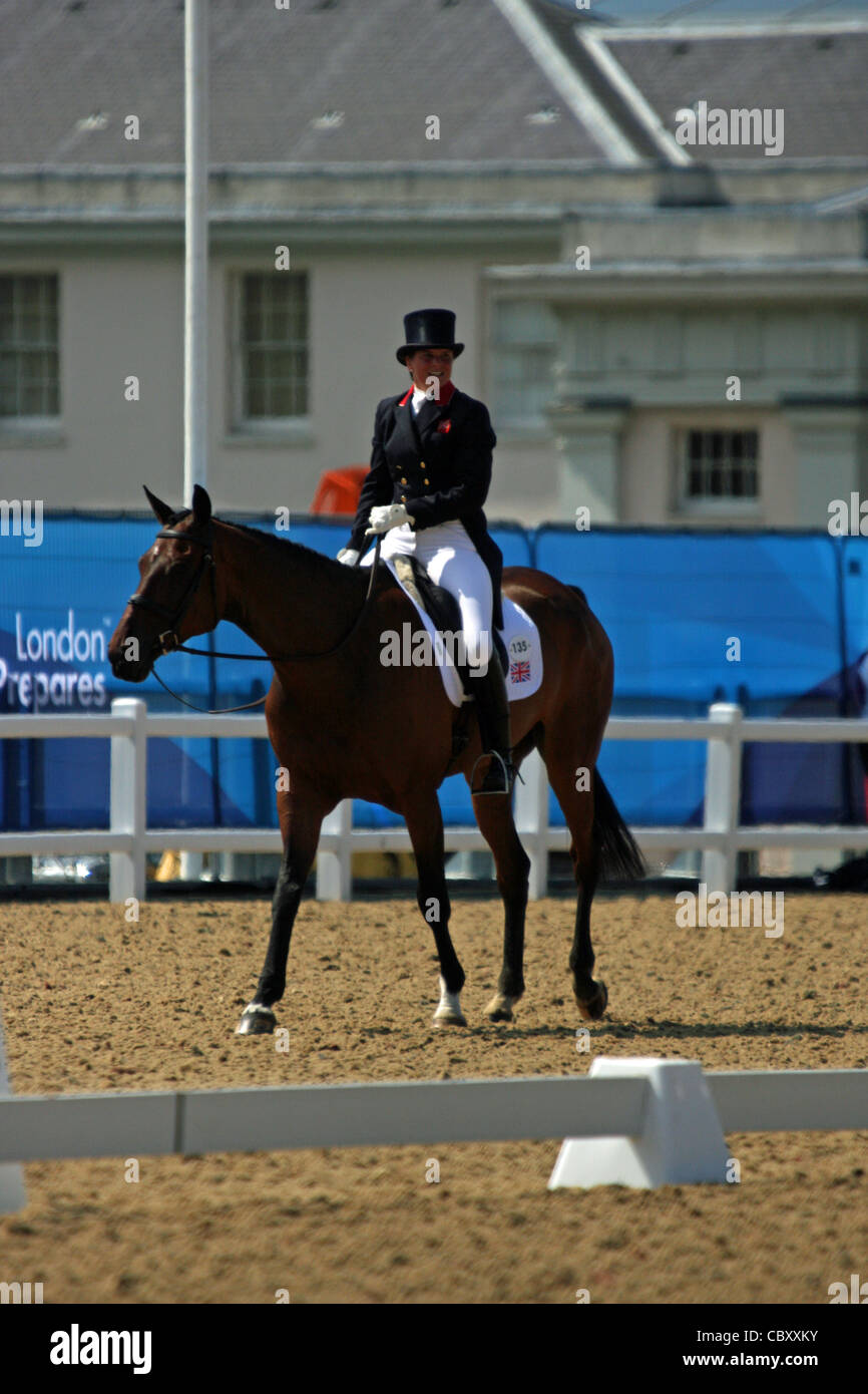 Piggy French from GBR on DHI Topper W at the Greenwich Park Equestrian event for the 'London Prepares' series of events Stock Photo