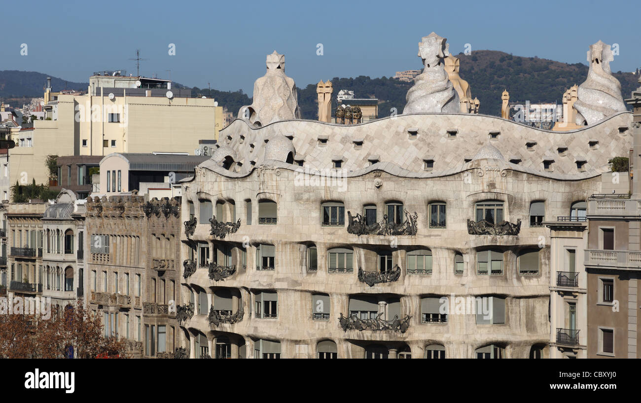 Famous Architecture in Barcelona made by Gaudi Stock Photo