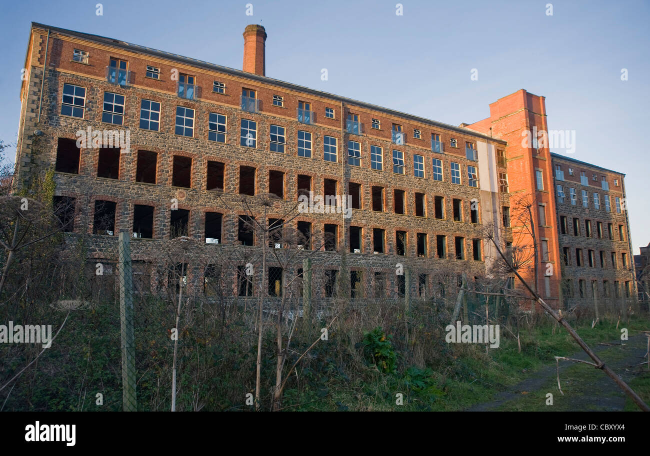 Derelict linen mill, Gilford, County Down, Northern Ireland Stock Photo