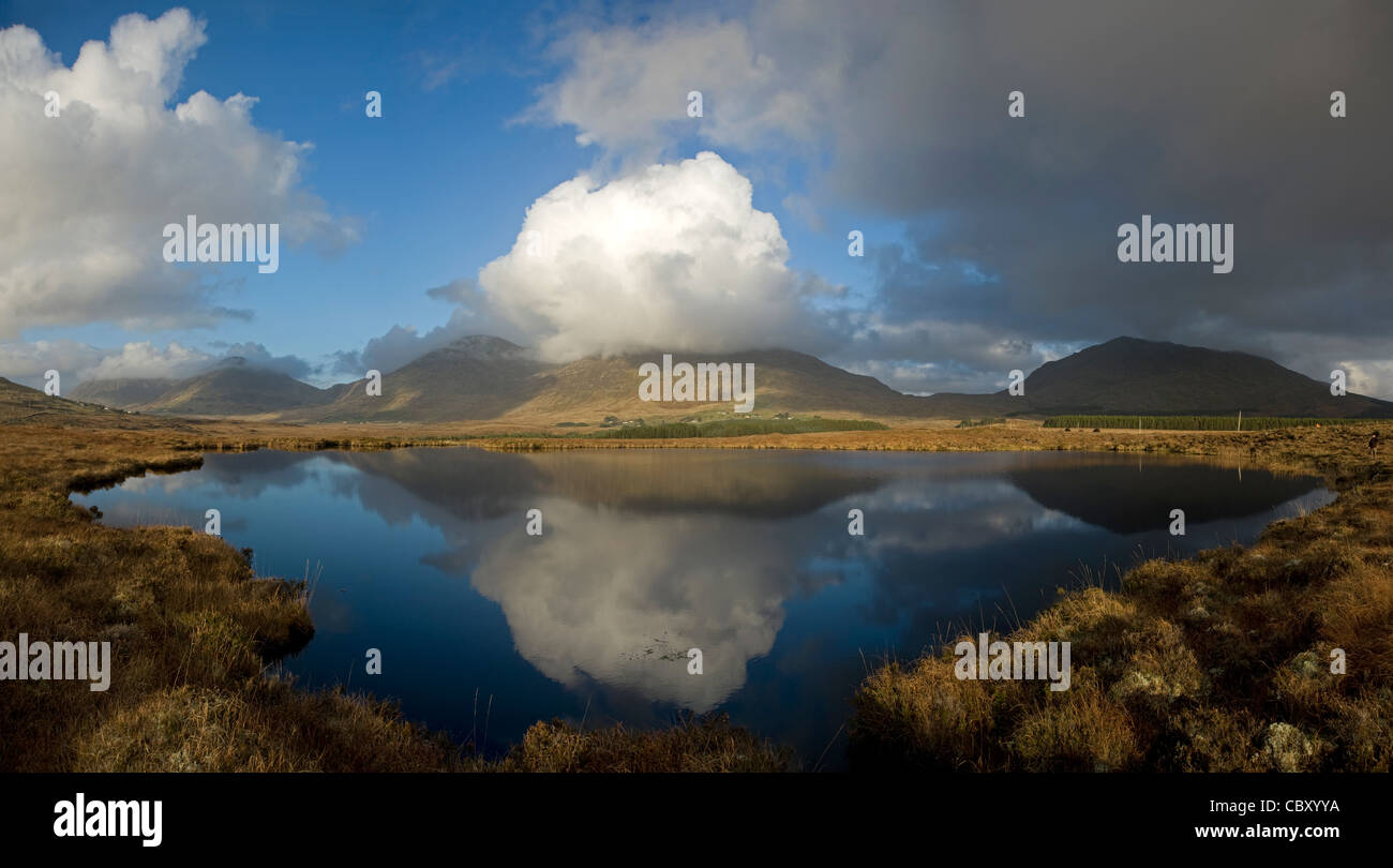 Maumturk mountains, Connemara. Stock Photo