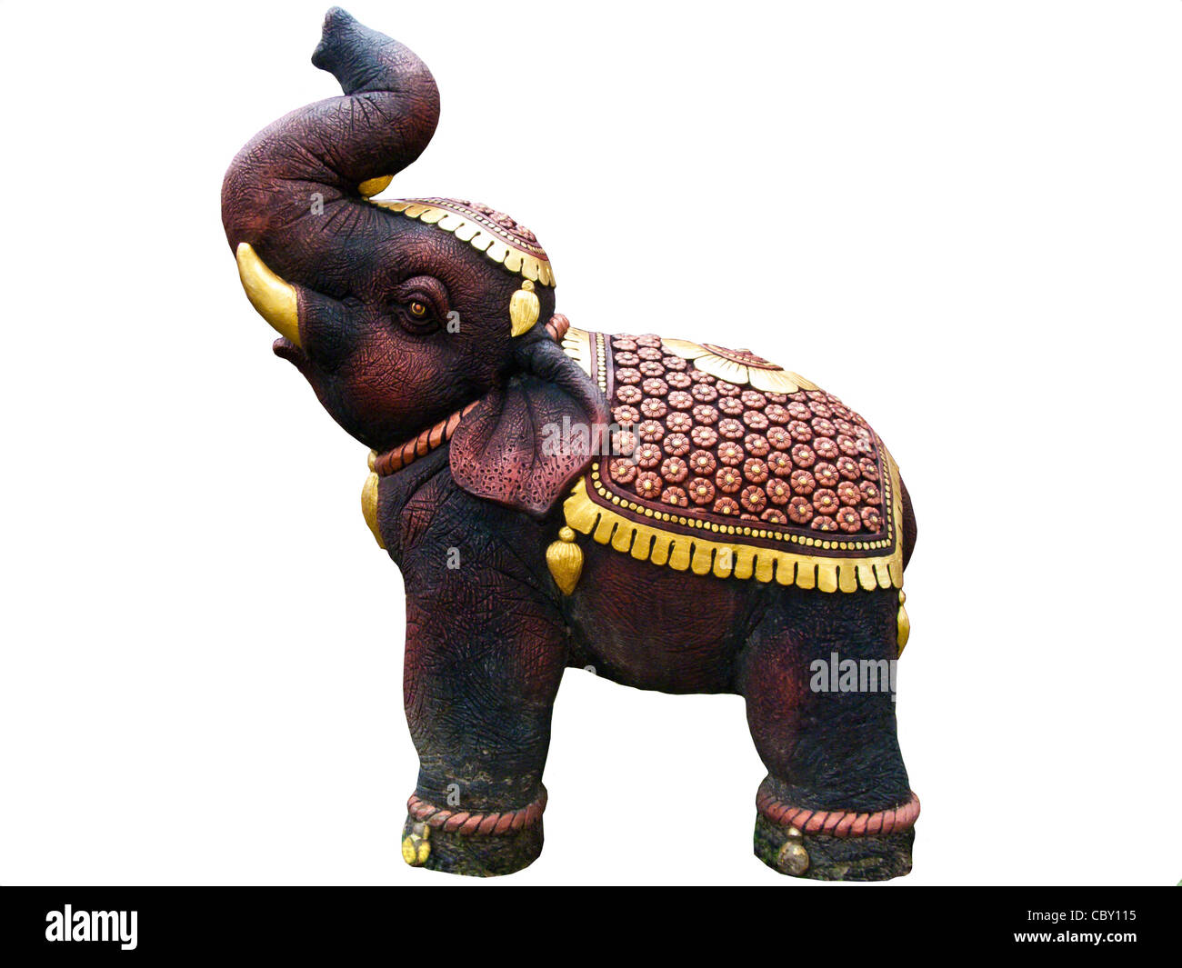 Statue elephent at Wat Chalong in Phuket Stock Photo