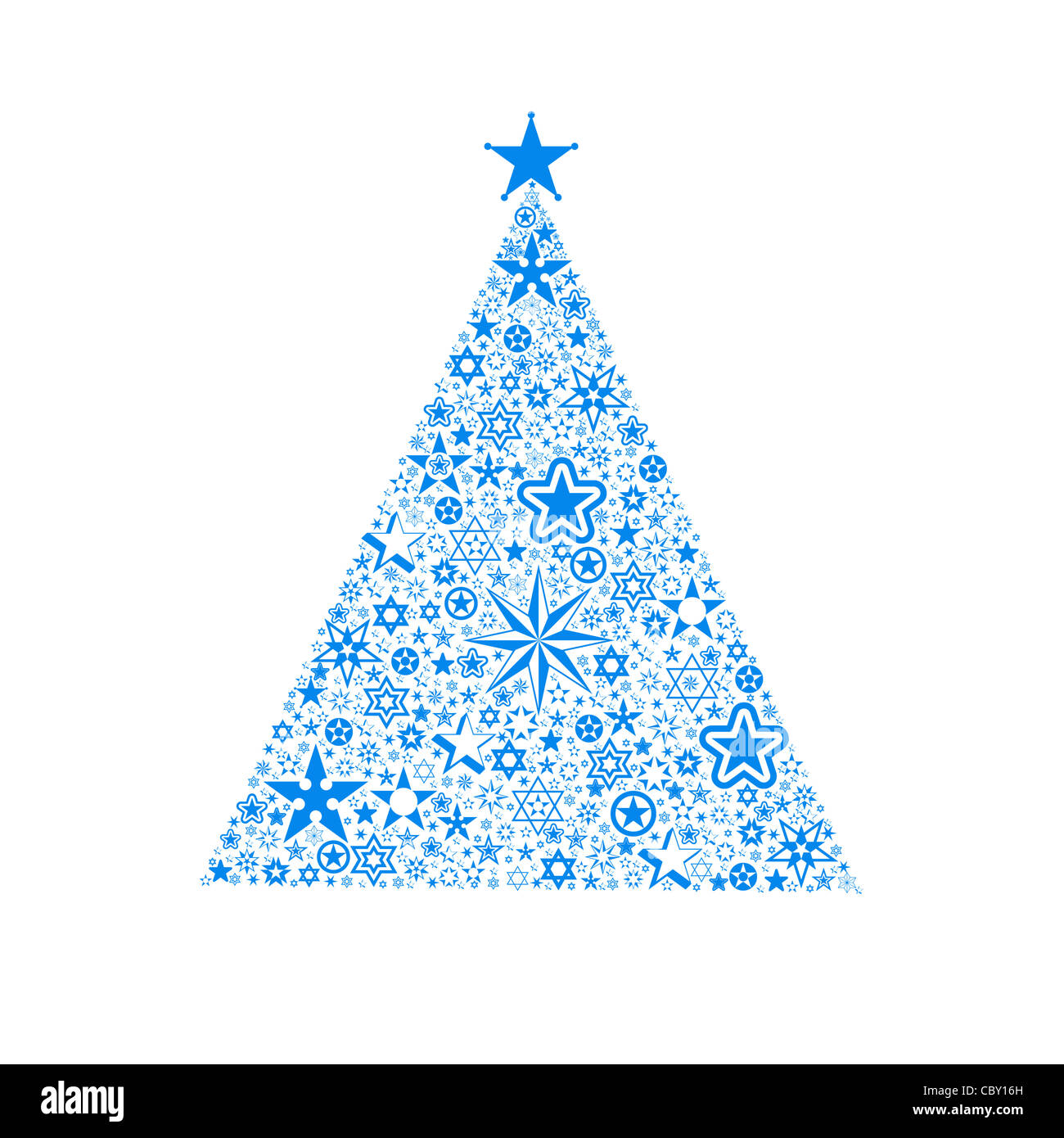 Beautiful christmas decoration of stars tree isolated on white Stock ...