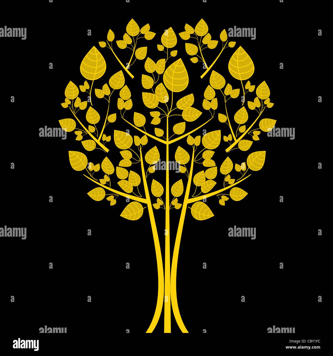 Beautiful art tree isolated on black background Stock Photo - Alamy