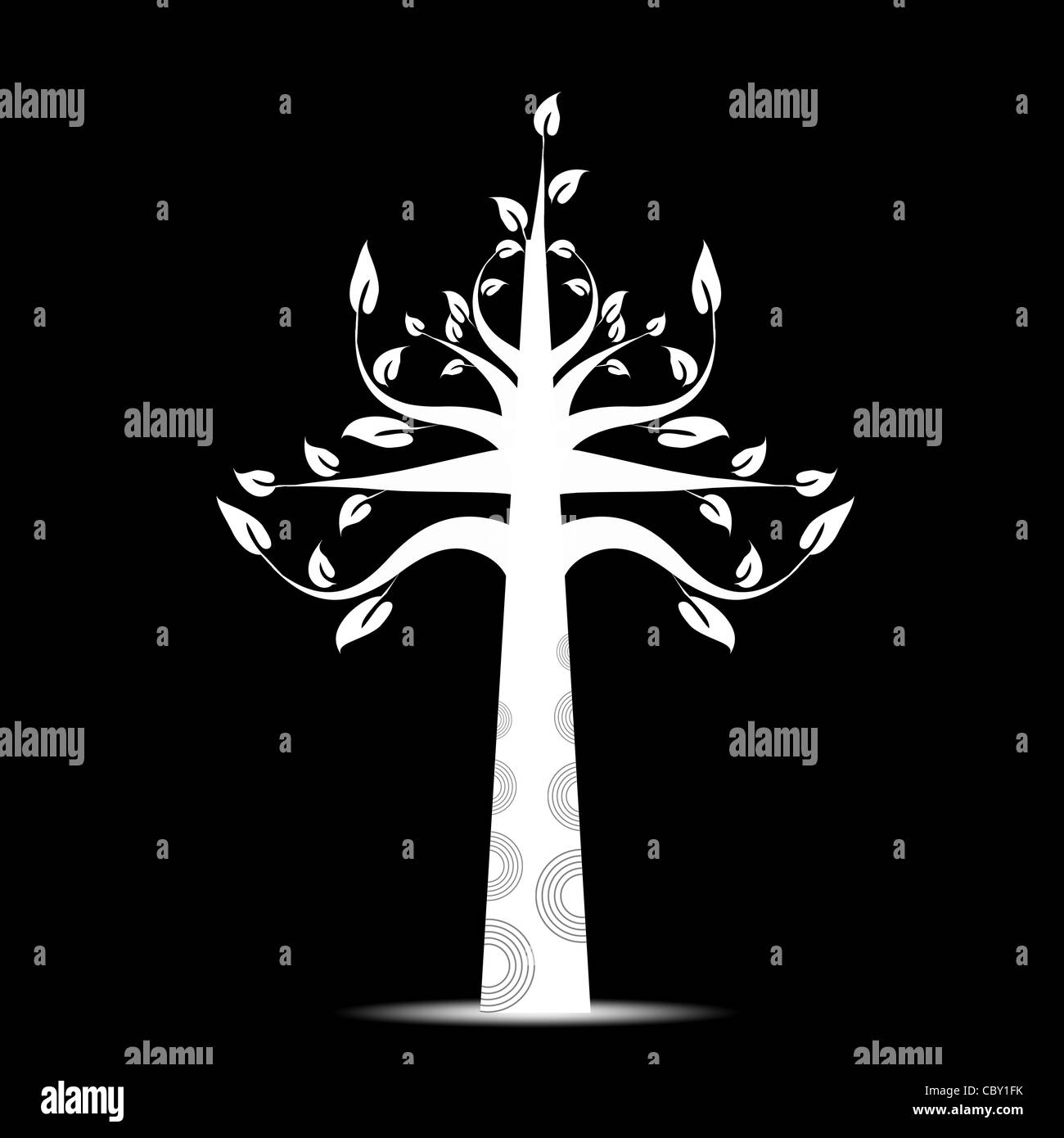 Beautiful art tree isolated on black background Stock Photo - Alamy