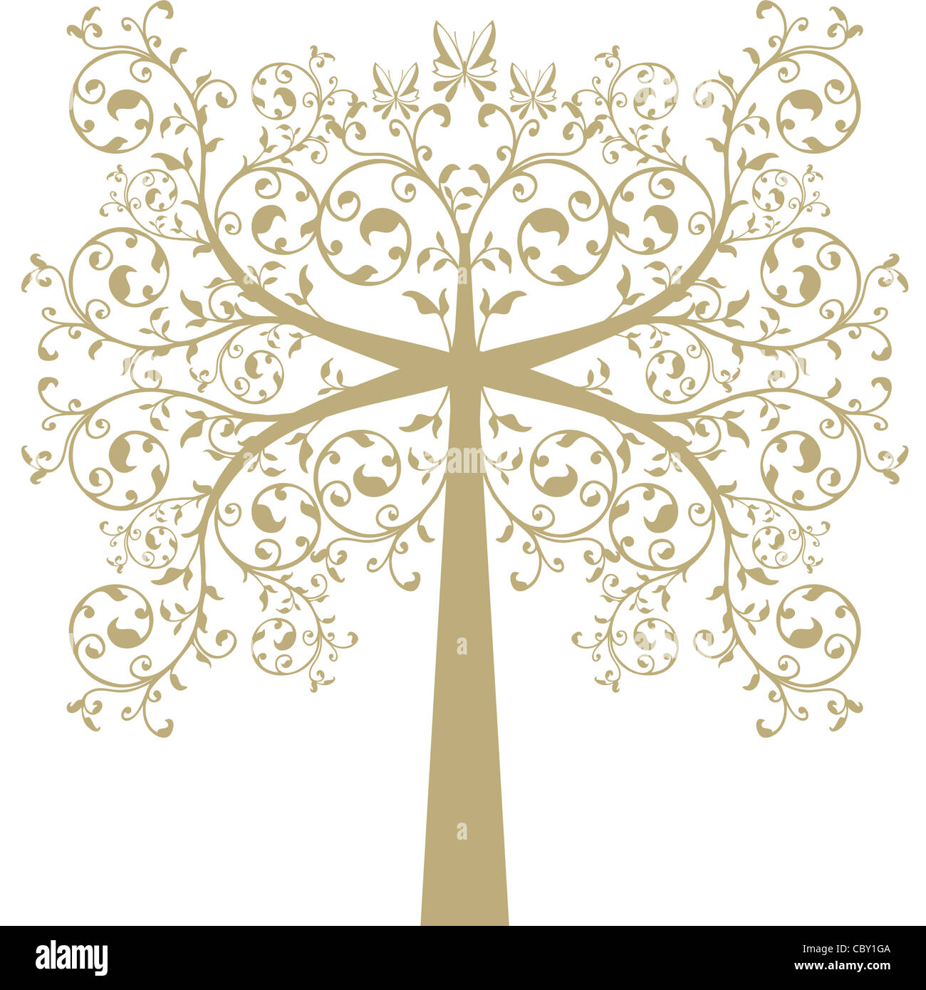 Beautiful art tree isolated on white background Stock Photo - Alamy