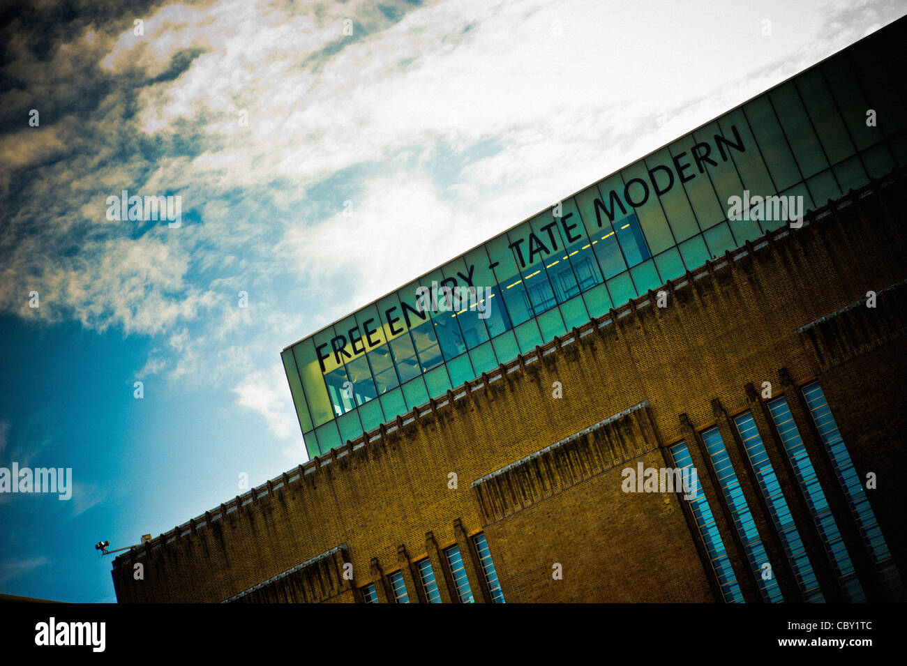 Free Entry - Tate Modern sign, London Stock Photo