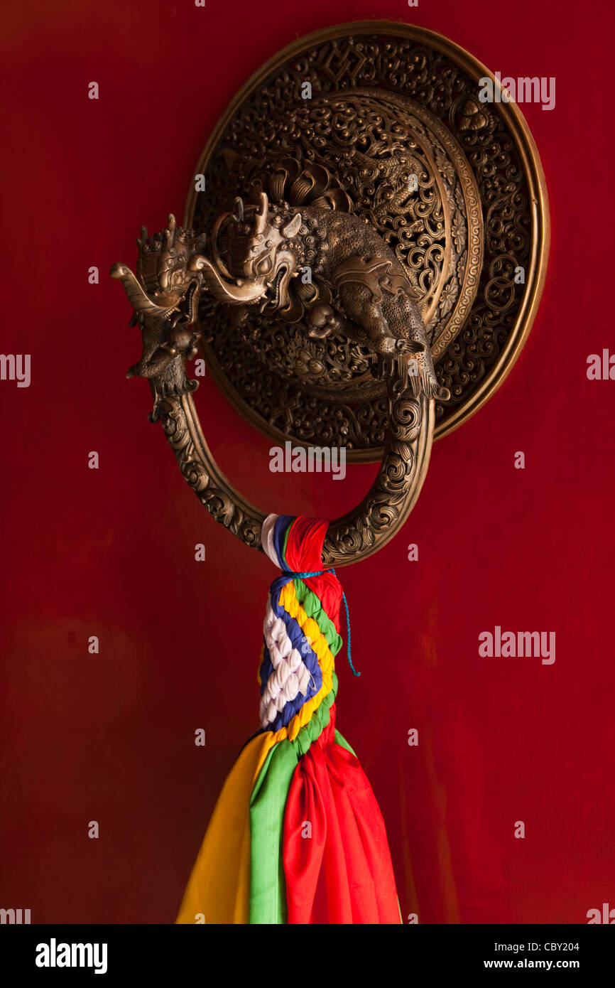 Tibetan Lectern With Dragon Painting - 19thC Tibetan Lectern With Dragon Painting - 19thC