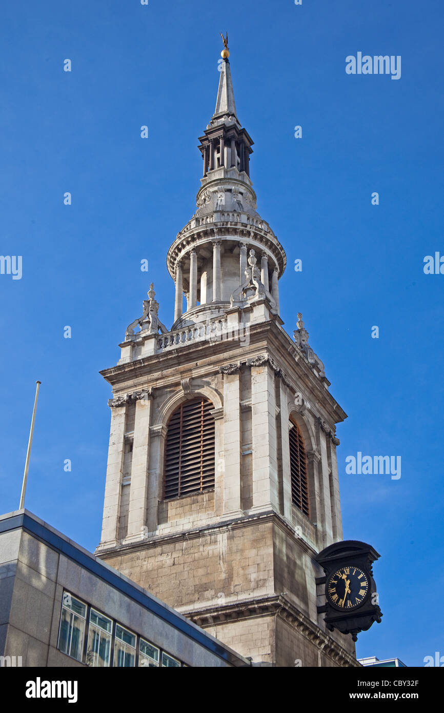 City of London, Cheapside St Mary-le-Bow December 2011 Stock Photo