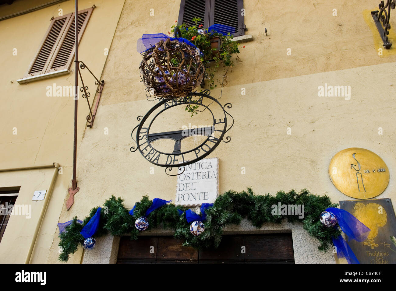 Antica Osteria del Ponte, Cassinetta di Lugagnano, Naviglio Grande, Lombardy, Italy Stock Photo