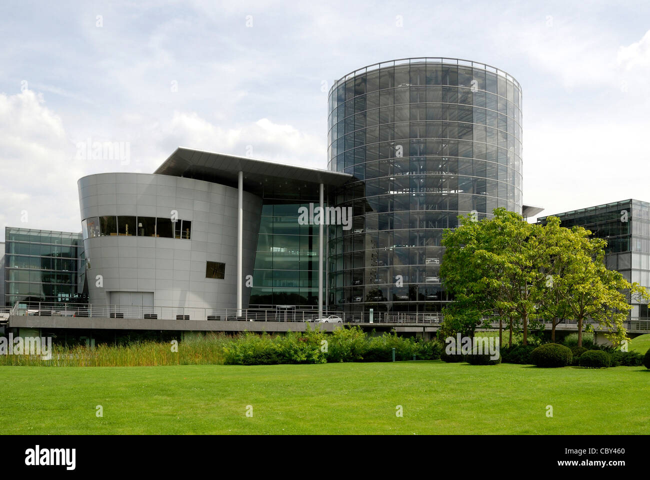 Glassy manufactory of the Volkswagen group in Dresden. Stock Photo