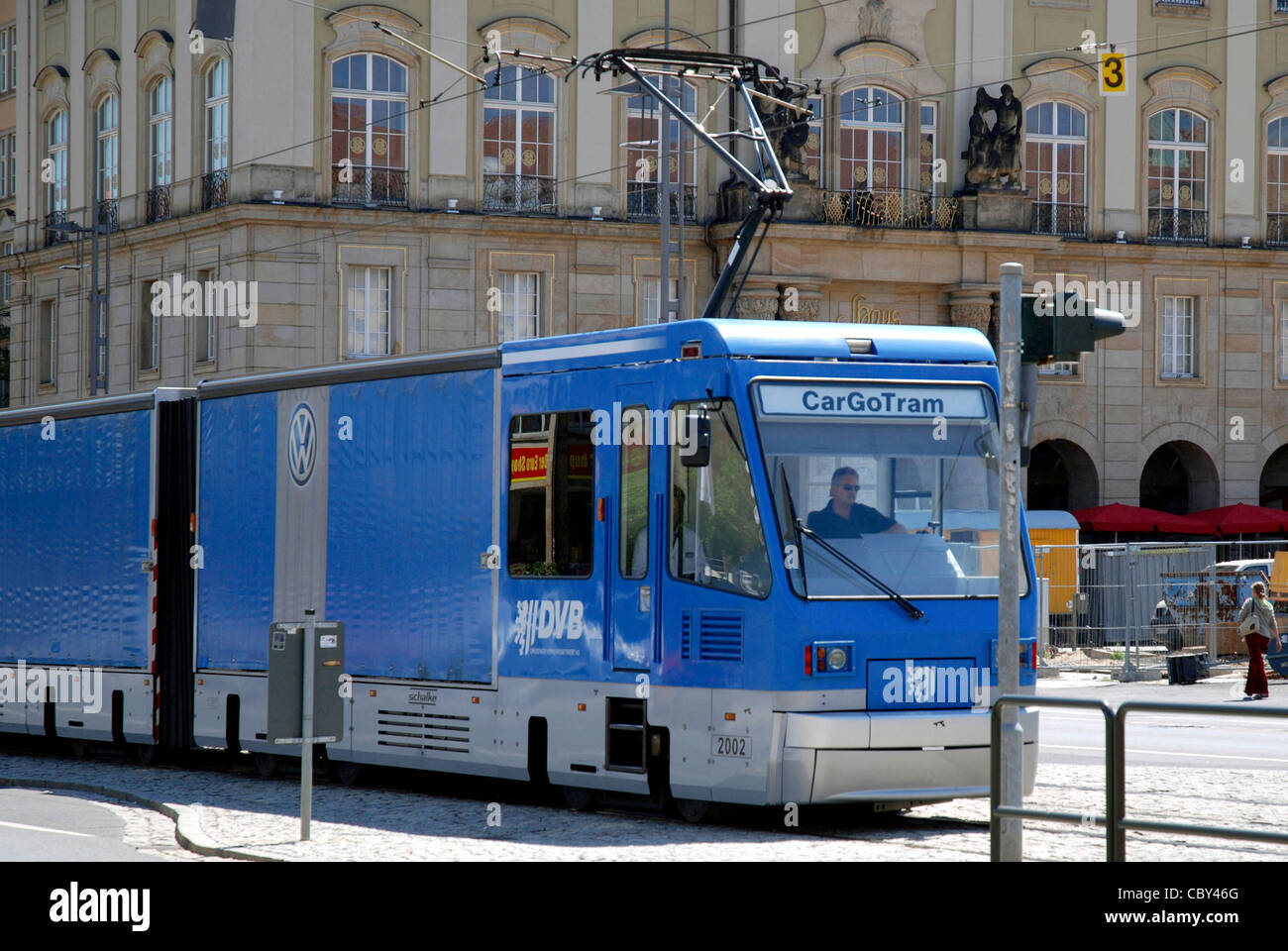 CargoTram in Dresden. Stock Photo