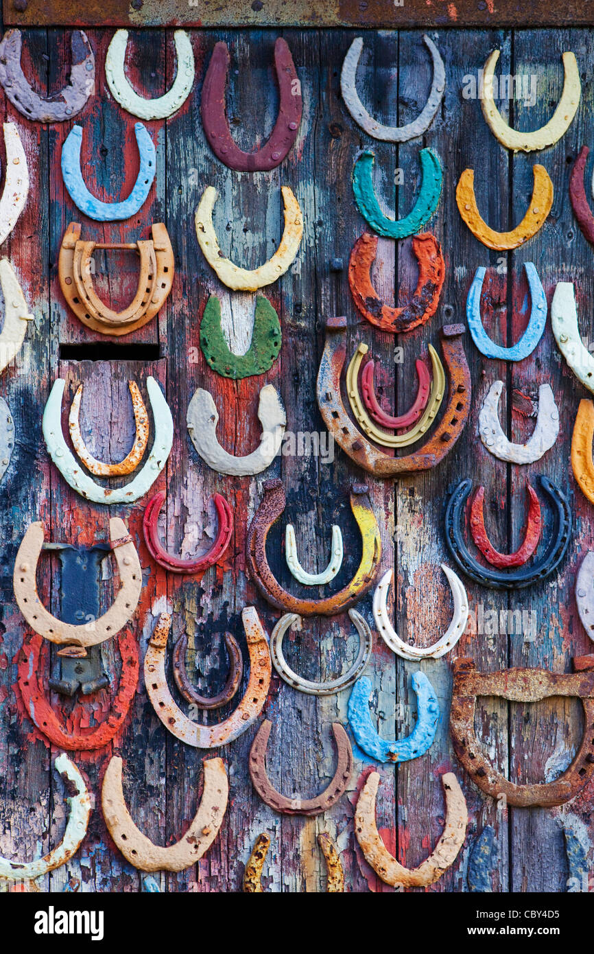 Old lucky horseshoes Stock Photo Alamy