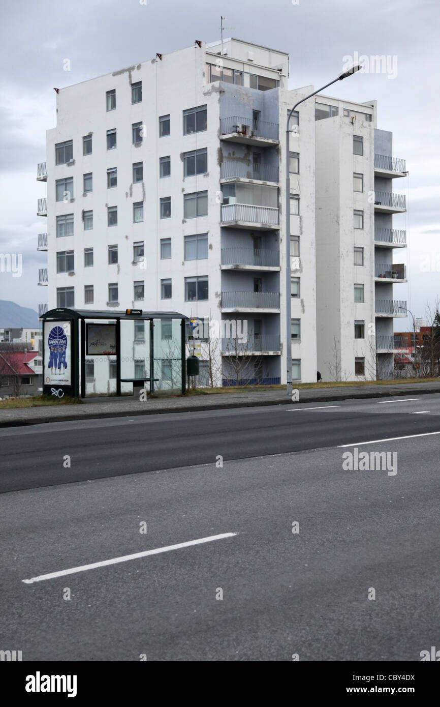 Modern apartment block in Reykjavik, Iceland Stock Photo