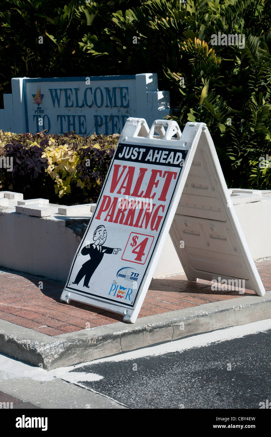 Valet parking sign St Petersburg Florida USA Stock Photo Alamy