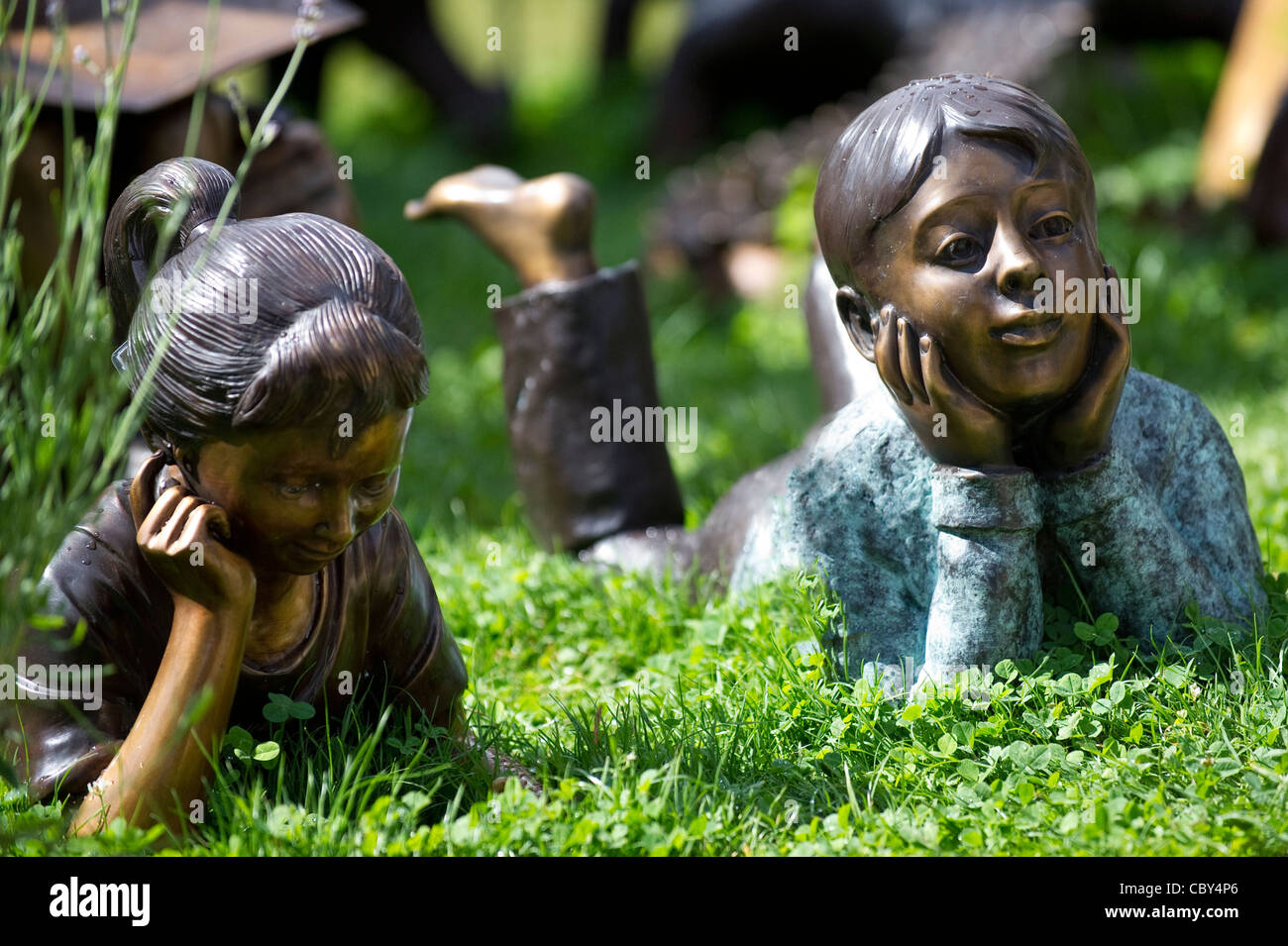 Black boy and girl pickaninny statues, girl caught masterbating pussy