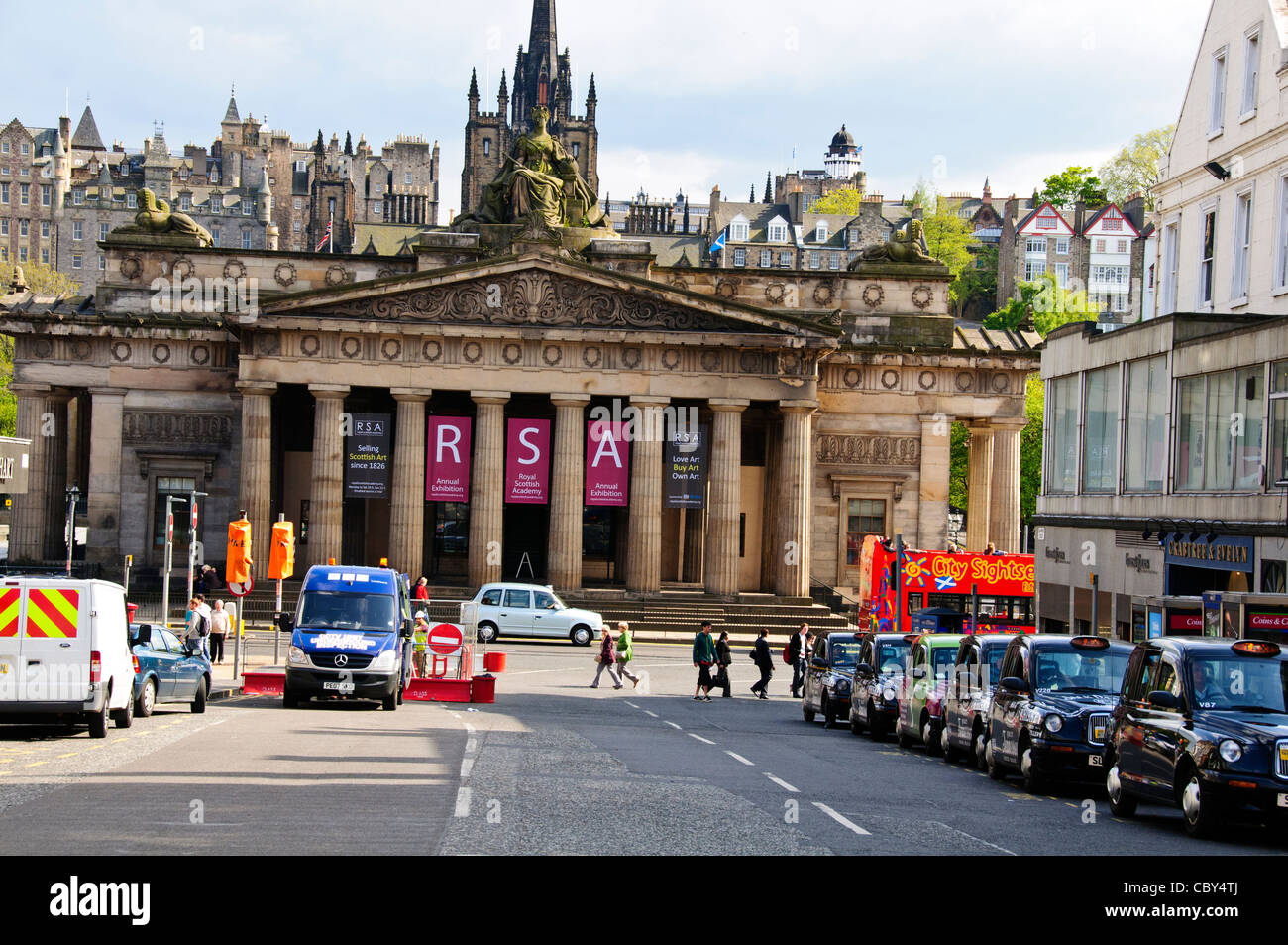 Views of Art Galleries on Princess Street,Edinburgh,Scotland Stock