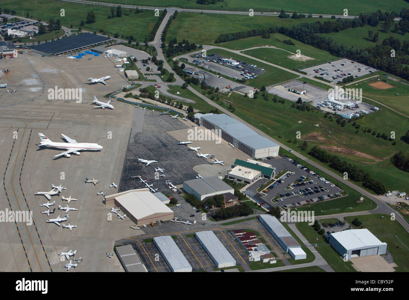aerial photograph Blue Grass Airport, LEX, Lexington, Kentucky Stock Photo