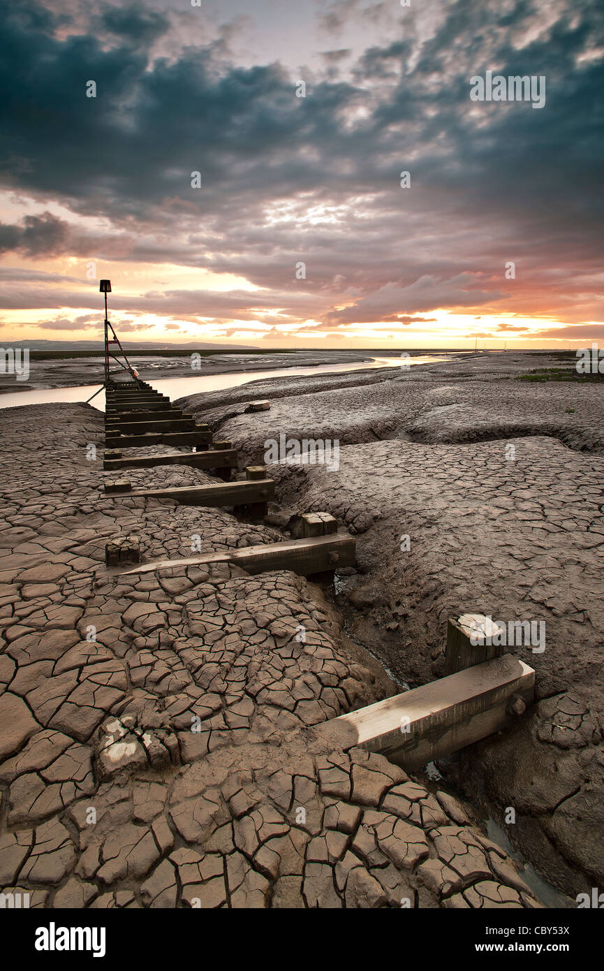 Mud Flats Heswall Beach The Wiral Cheshire Stock Photo Alamy