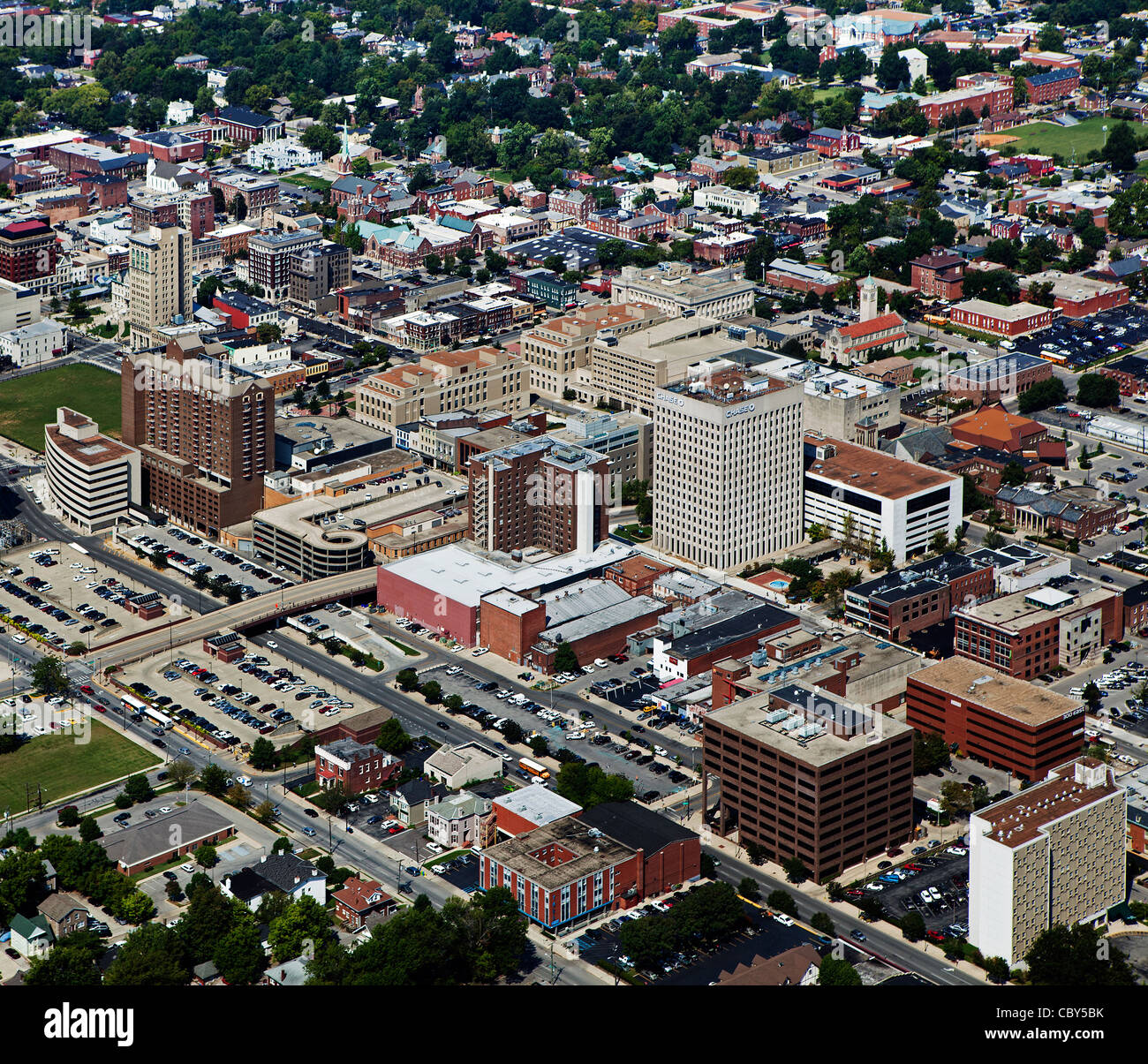 aerial photograph downtown Lexington, Kentucky Stock Photo