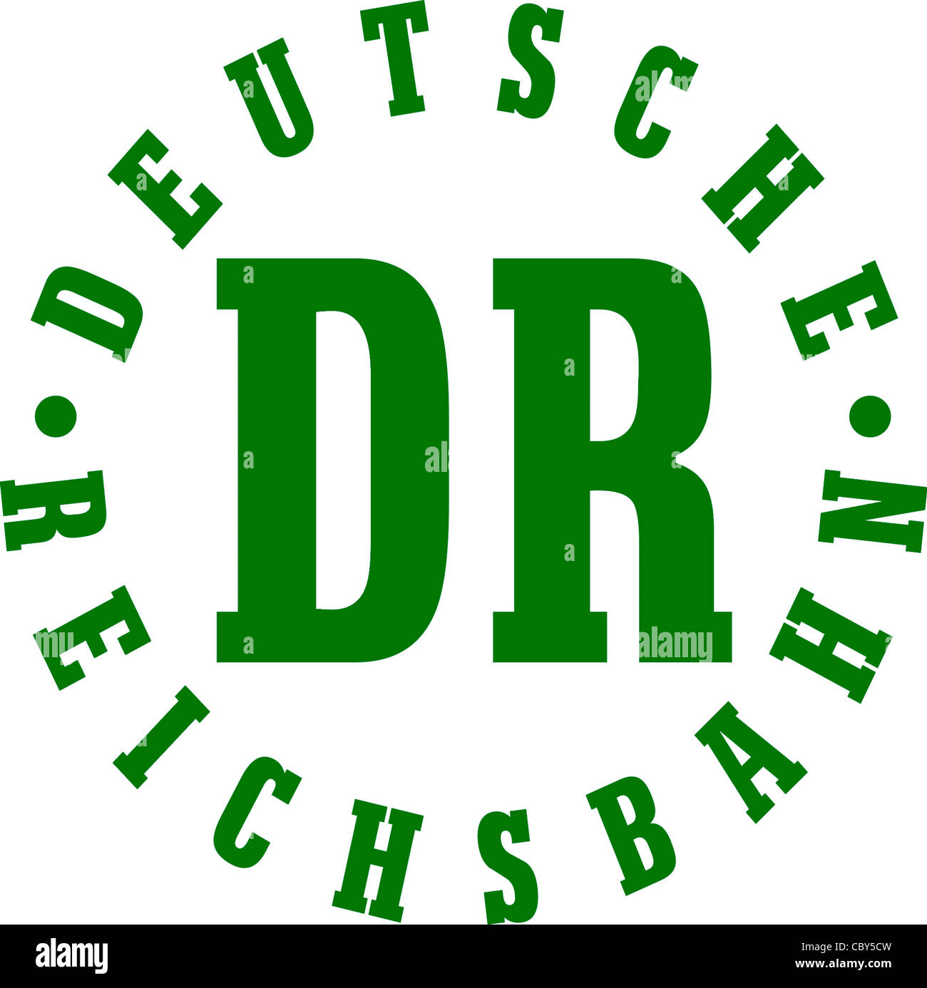 Logo of the German National Railways Reichsbahn of the GDR. Stock Photo