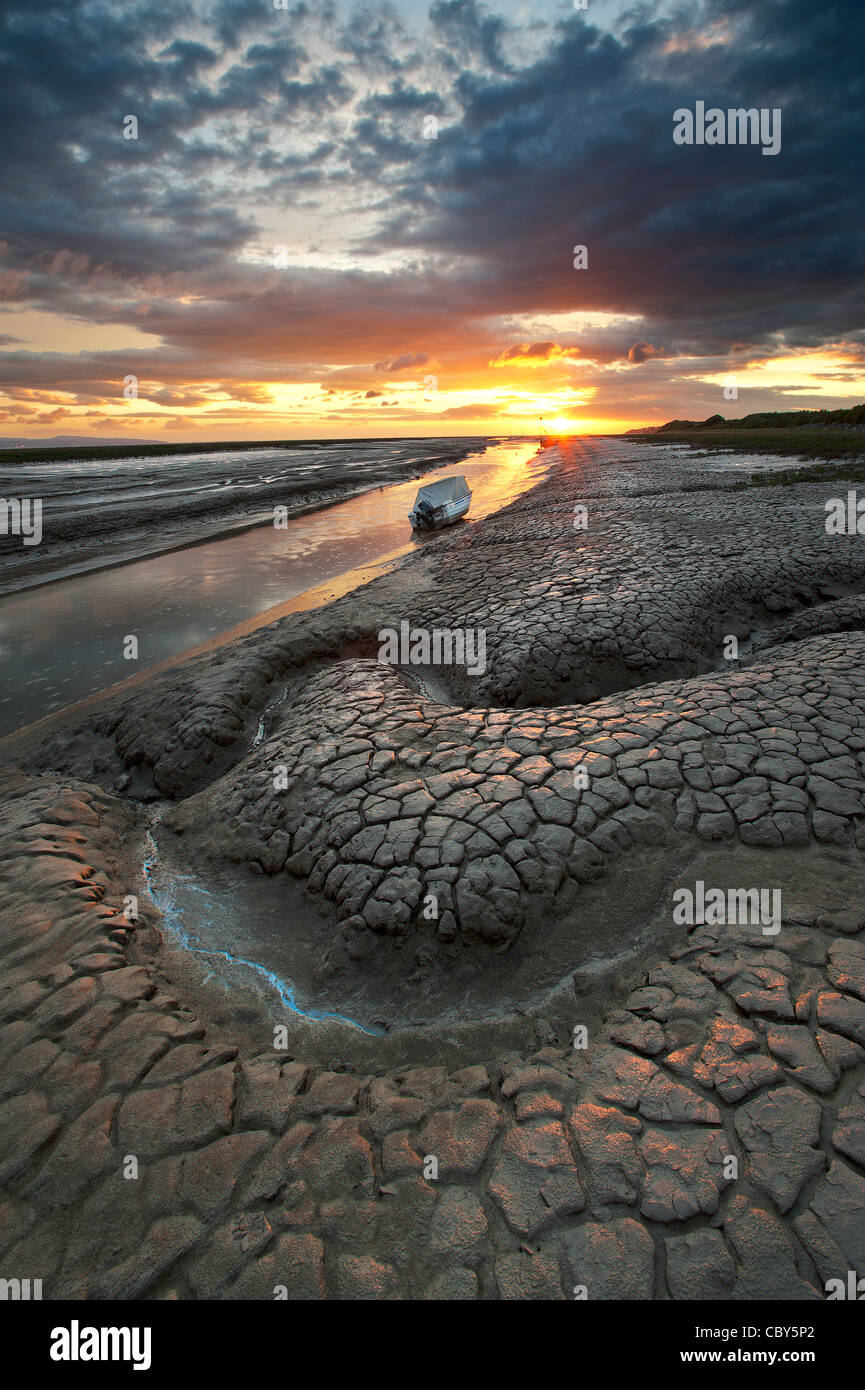 Mud Flats Heswall Beach The Wiral Cheshire Stock Photo