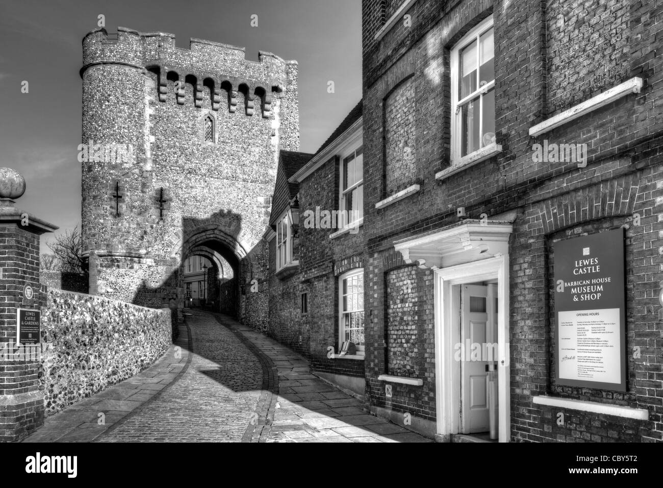 Barbican Gate, Lewes Castle, Lewes, Sussex, England Stock Photo