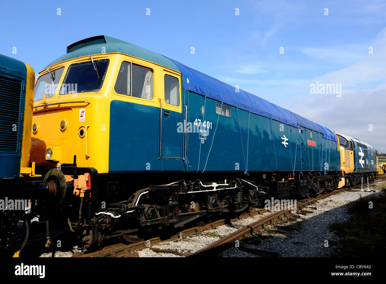 47401 Brush Type 4 diesel locomotive on shed at the midland railway centre derbyshire england uk Stock Photo