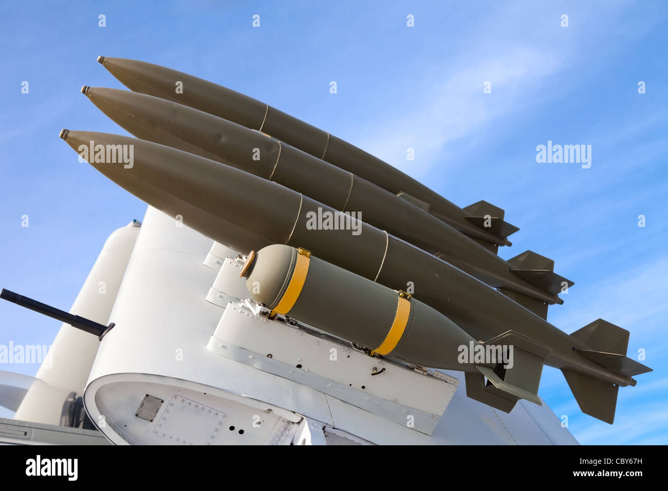 Aircraft wing with bombs Stock Photo Alamy