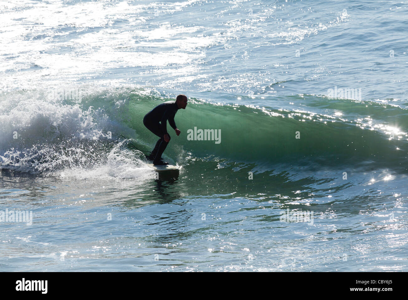 Surfer catches a wave during the annual ONeill Surfing Contest on the ...