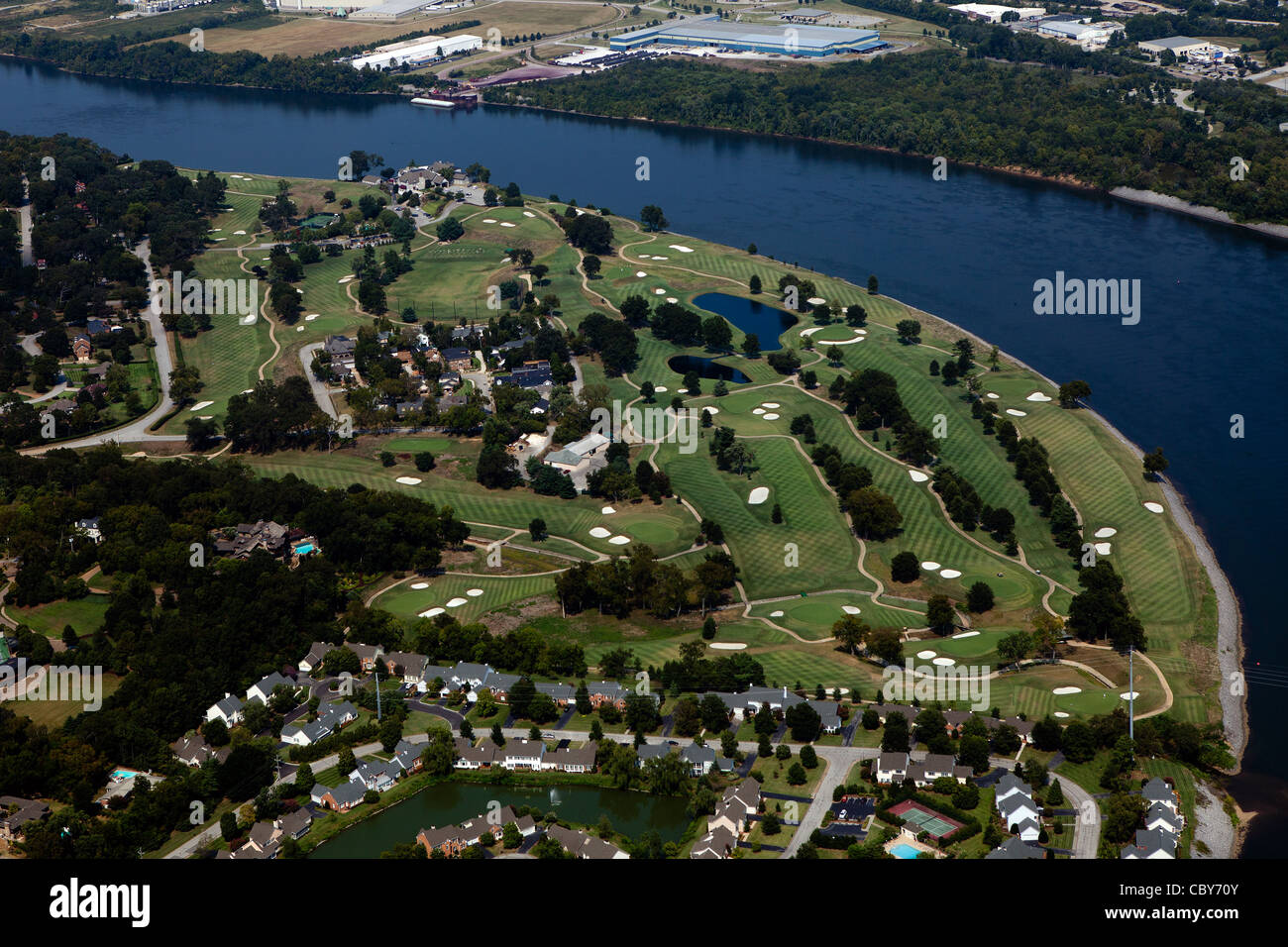 aerial photograph Chattanooga Golf and Country Club, Tennessee Stock Photo