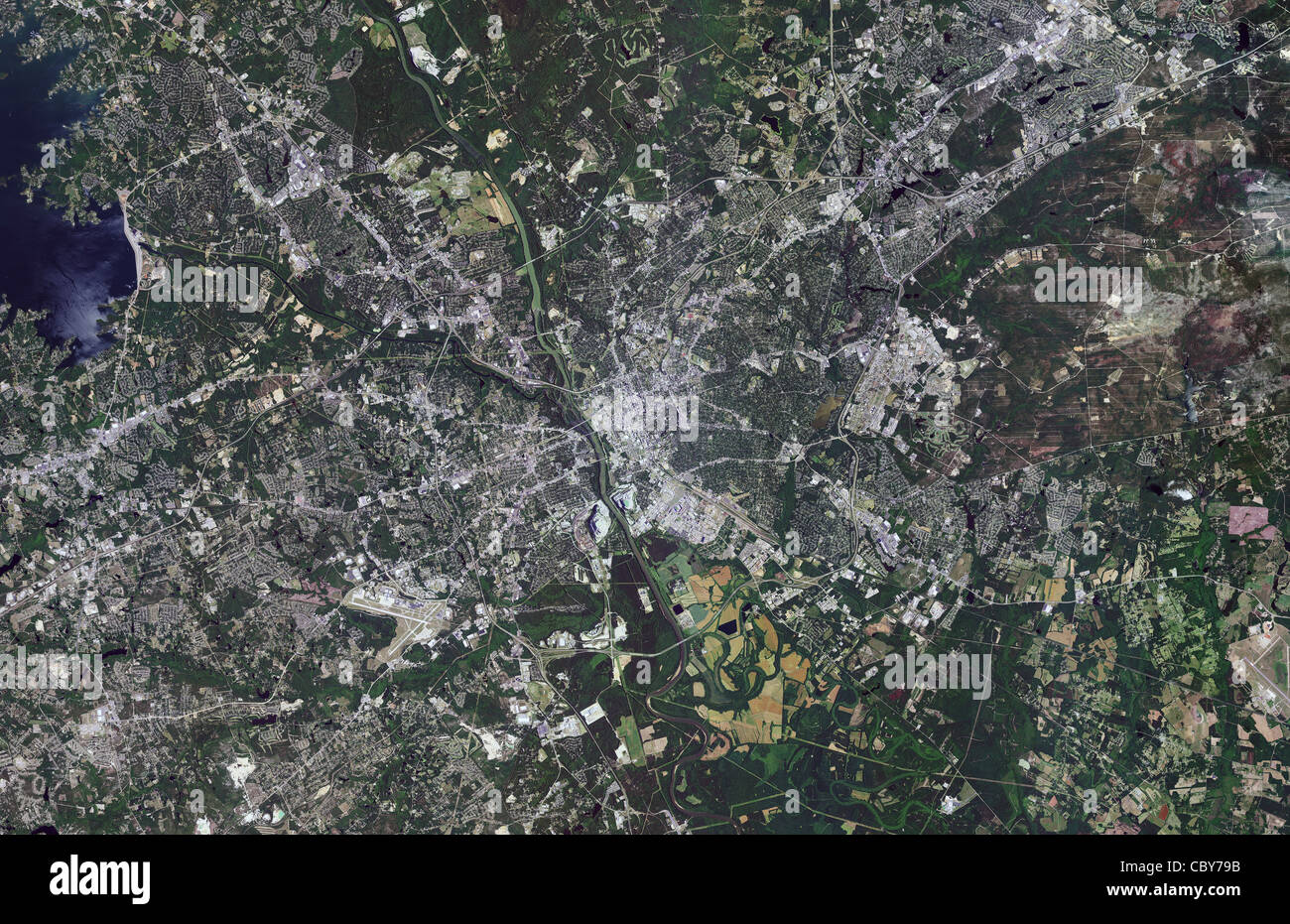 aerial photo map Columbia South Carolina Stock Photo