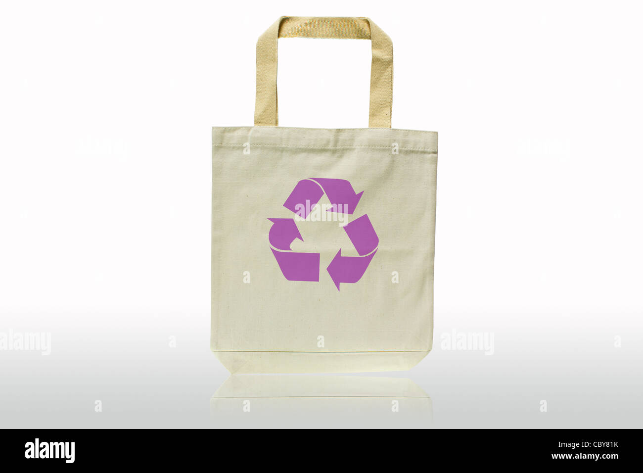 Shopping bag made out of recycled materials isolated on white