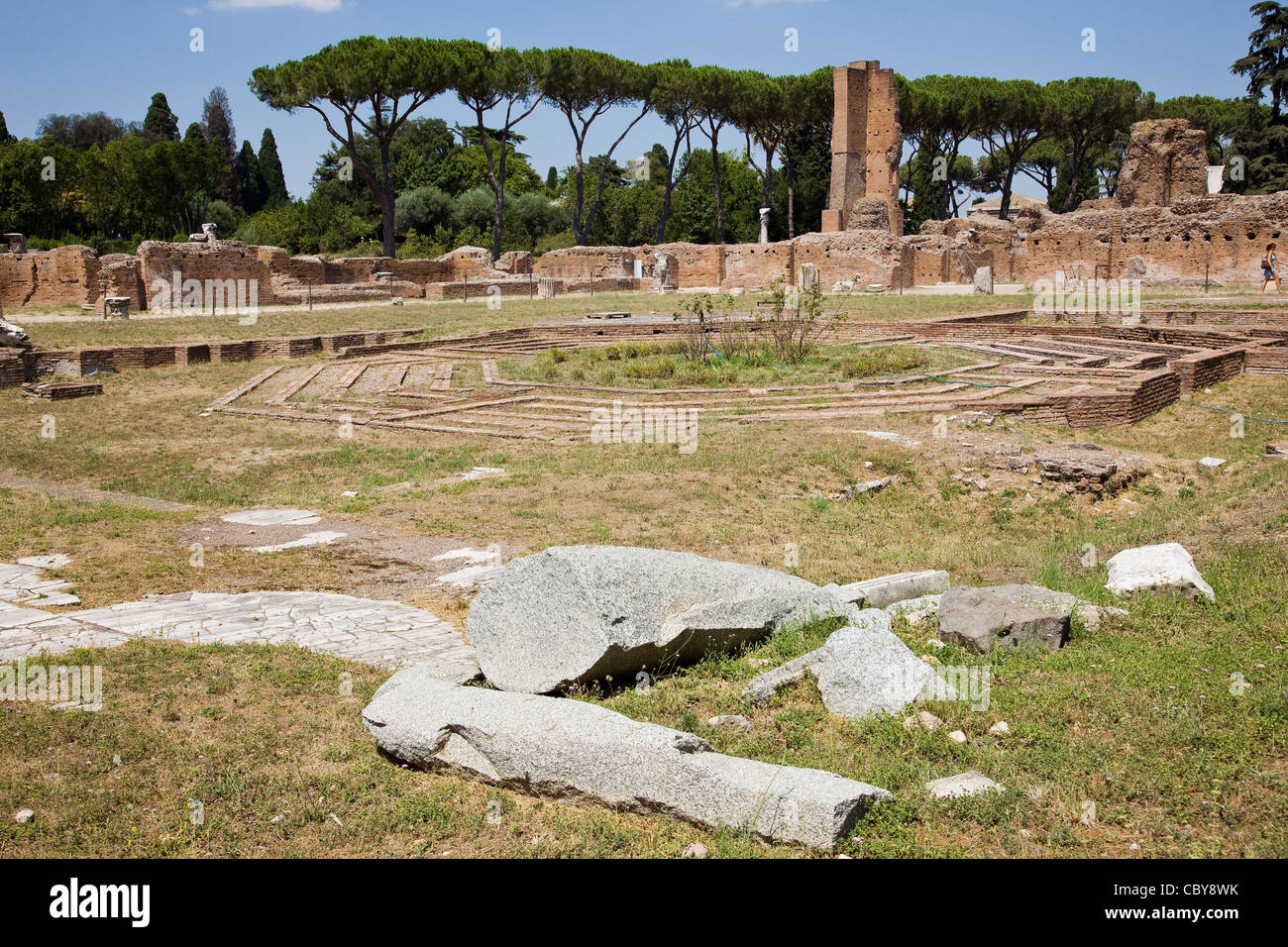 ruins of the ancient and famous roman forum in the city of Rome Stock Photo