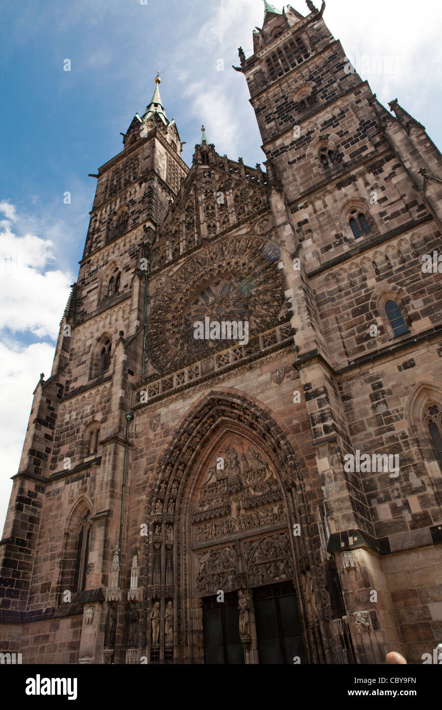 Lorenz Kirche - St Lawrence church facade, Nuremberg, Germany Stock Photo