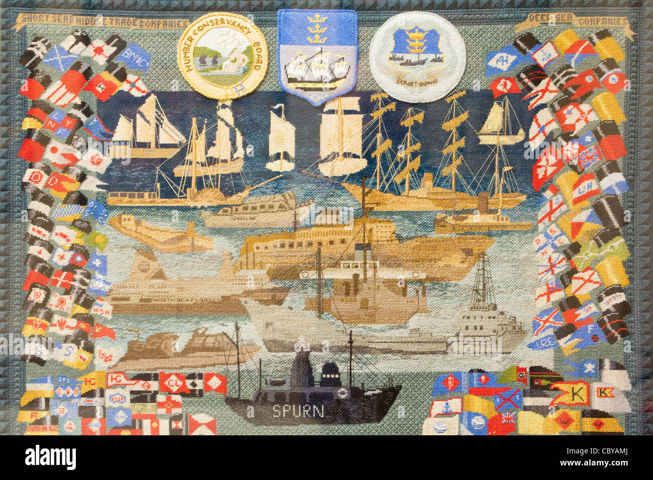 The Hull Tapestry on display in the Guildhall, Hull Stock Photo - Alamy