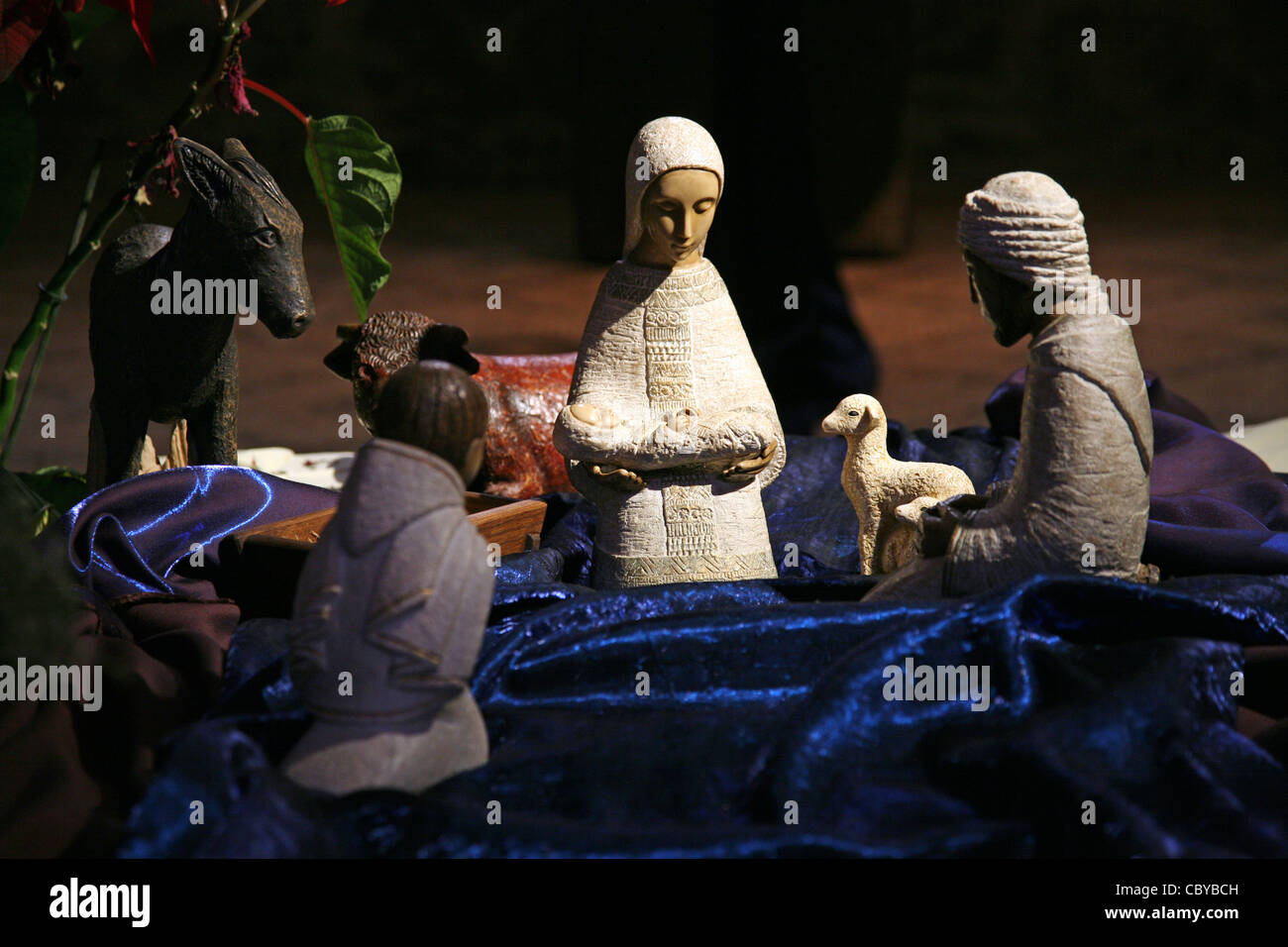 Nativity scene, Church of the Multiplication, Tabgha, Israel Stock