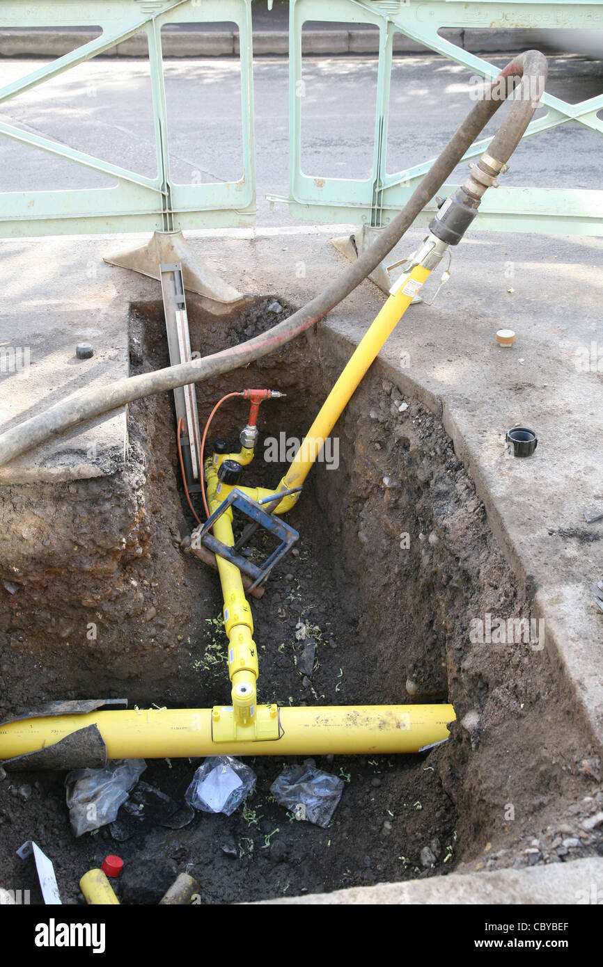 gas pipe repair work Stock Photo Alamy