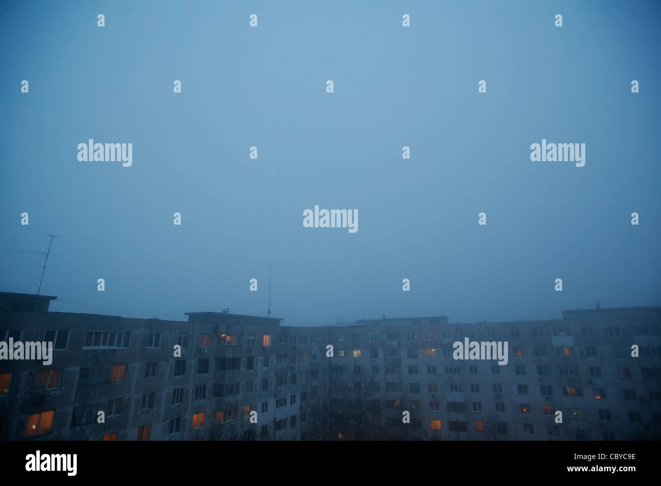 Suburban house night fog hi-res stock photography and images - Alamy