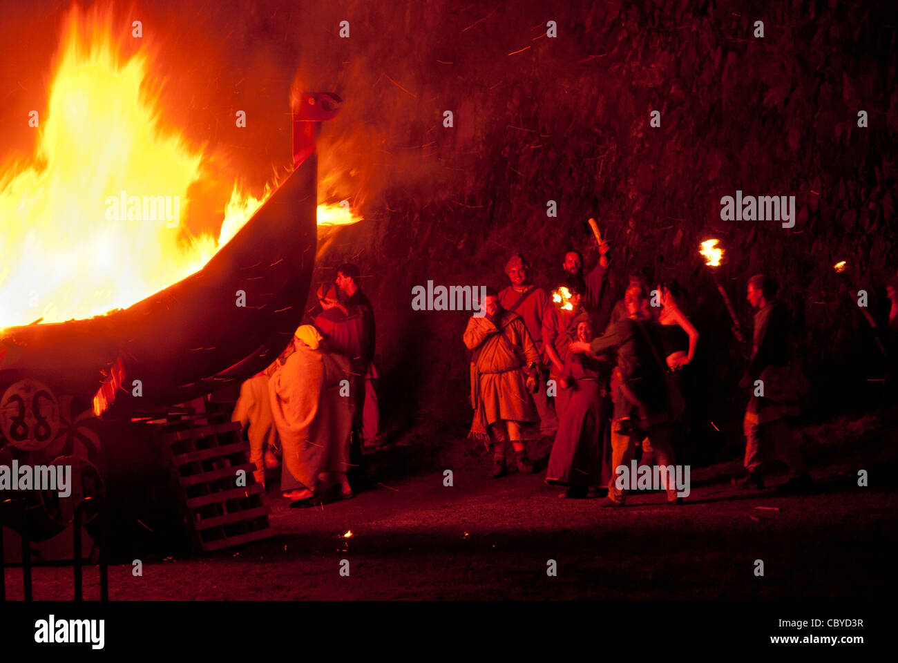 Viking Funeral Pyre Cartoon